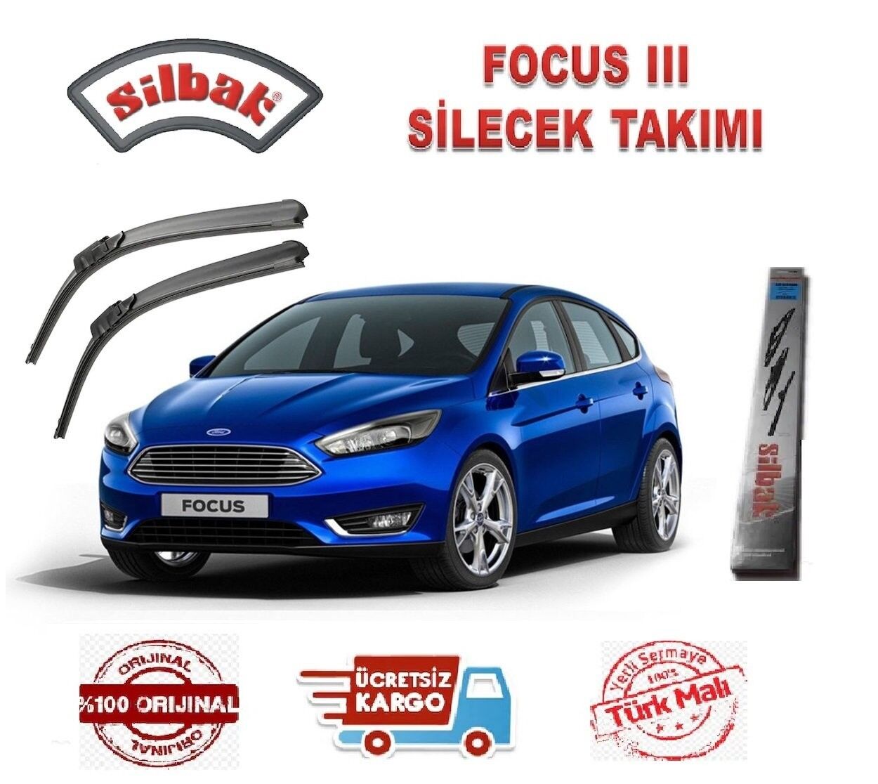 Focus 3 Ön Silecek Süpürge Takımı 2 Adet Silbak 2011-2018