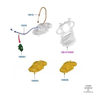 Ford Fiesta Kalorifer Yönlendirme Teli Mavi 2008-  