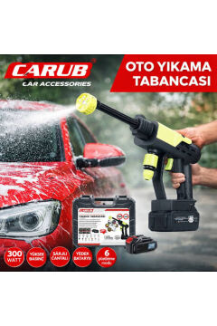 Carub Çantalı Oto Yıkama Tabancası / Şarjlı /Yüksek Basınç 300 Watt